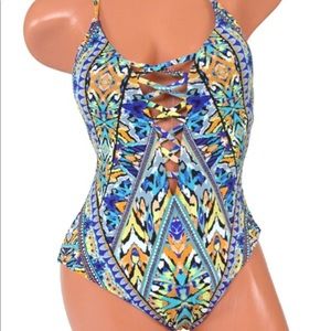 Tribal Monarchy M One Piece Swimsuit Boho Artist
Beach wear